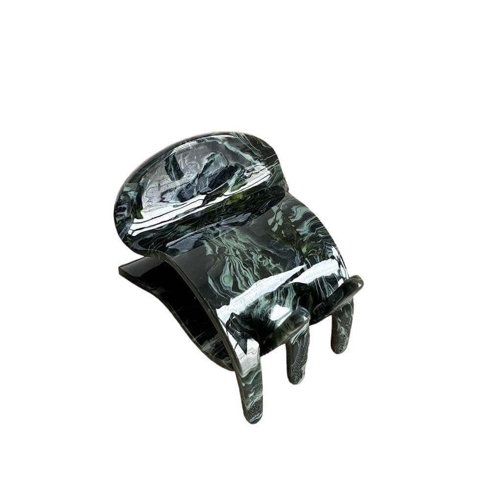 White Leaf Tall Rounded Resin Claw Clip